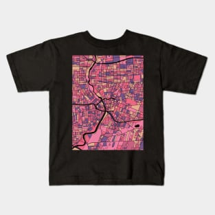 Rochester Map Pattern in Purple & Pink Kids T-Shirt